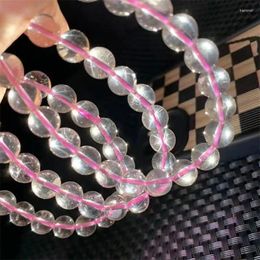 Link Bracelets 8.5MM Natural Starlight Rose Quartz Bracelet Women Purple Crystal Energy Reiki Healing Bangle Jewellery Holiday Gift