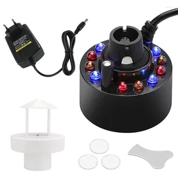 Garden Decorations 350Ml/H Ultrasonic Mist Maker Fogger Atomizer With LED Changing Light For Water Fountain Pond Pot Rockery Sink EU Plug