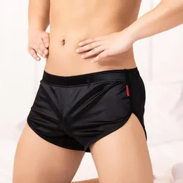 Underpants Men Shorts Briefs Silky Smooth Mid-rise Elastic Waist Men's Sleeping Loose Breathable Homewear For Casual Youth Comfort