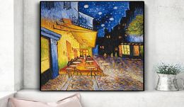 Famous Van Gogh Cafe Terrace At Night Oil Painting Wall Art Pictures Painting Wall Art for Living Room Home Decor No Frame2478979