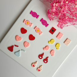 Valentine's Day Series Sweet Candy/Love Birds/Roaring Flame/Poker Shape Polymer Clay Moulds For DIY Earrings Jewellery Makings