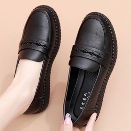 Casual Shoes Autumn Fashion Women's Women Genuine Leather Non-slip Flat Ladies Comfortable Black Work Mother