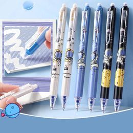 1pc Cute Anime Cartoon Astronaut Erasable Gel Pen Set With Ink Refill 0.5mm Black Blue Kawaii Stationery Kids School Supplies