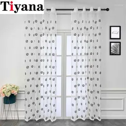 Curtain Football Embroidered Curtains Tulle For Childrens Room White Soccer Drapes Living Bedroom Window Decoration