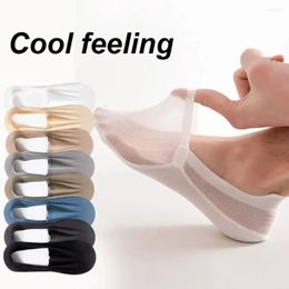 Men's Socks 1pair Elastic Men Boat Comfortable Mesh Ultra-thin Low Cut Sock Solid Color Non-slip Invisible