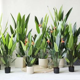 Decorative Flowers Large Artificial Green Plant Flower Potted Fake Plants Palm Tree Bonsai Room Decoration Ornaments For Home