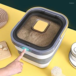 Storage Bottles Foldable Kitchen Container Rice Bucket Insect Proof And Moisture Sealed Keep Drying Grain Jar Pet Dog Food Box Home