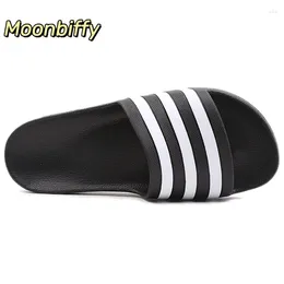 Slippers Men's Summer Casual Striped Beach Flip Flops Male Female Designer Shoes Indoor Couple Bathroom Sliders Big Size