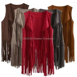 Women's Vests Women High Quality Bohemian Cardigan Fringed Vest Fashion Fall Suede Ethnic Sleeveless Vintage Faux Tassel Coat