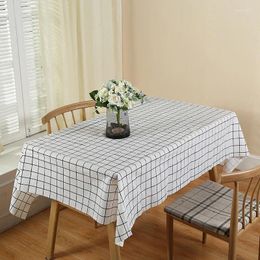 Table Cloth Plastic PVC Rectangula Grid Printed Tablecloth Waterproof Oilproof Kitchen Dining Colth Cover Mat Oilcloth Antifouling