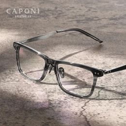 Sunglasses Frames CAPONI Acetate Fashion Style Men's Glasses Frame Pure Titanium Eyeglasses UV400 Original Brand Designer Spectacles J235112