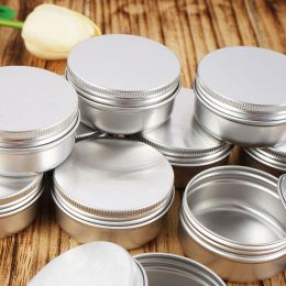 10 Pcs 50/100ML Aluminium Jars Refillable Empty Metal Pot Mini Portable Aluminium Container Travel Sample Pot for Cosmetic Jewellery
