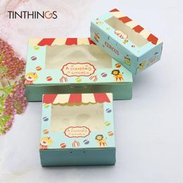 Gift Wrap 20PCS Kids Box Window Packaging Paper Child Boys Birthday Home Party Favors Lion Clown Circus Candy Boxes Paperboard