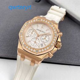 Elegant AP Wrist Watch Royal Oak Offshore Series 26231OR Rose Gold White Plate Folding Buckle Womens Fashion Leisure Business Sports Machinery Watch