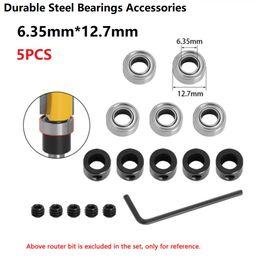 1set Router Bit Bearing Durable Steel Bearing Flush Trim Woodworking Milling Cutter Bearing Parts For Milling Head Holder Tools