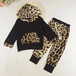 Clothing Sets Baby Kids Set Long Sleeve Leopard Print Tracksuit Top Pants Outfits Cute Clothes For Teen Girls