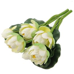 Decorative Flowers 2pcs Flower Bouquet Artificial Home Wedding Green Decoration For Table Centrepieces White