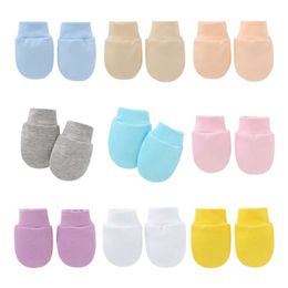 1 Pair Baby Anti Scratching Soft Cotton Gloves Newborn Protection Face Scratch Mittens Infant Handguard Supplies G99C L2405