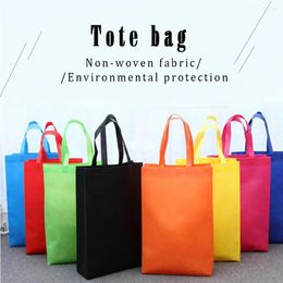 Storage Bags Wholesale Non-woven Fabric Reusable Shopping Bag Large Folding Convenient Tote Clothes Grocery Multi-Purpose Handbag