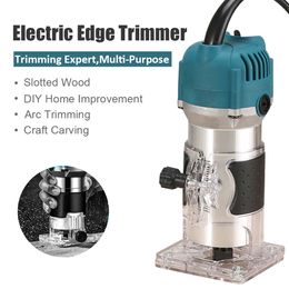 800W Woodworking Electric Trimmer Electric Wood Router Machines Carving Power Carpentry Manual Trimmer Carpenter Tools