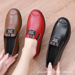 Casual Shoes Flat Soft Soled Round Toe Spring And Autumn Bottomed Non Slip WOMEN'S Leather