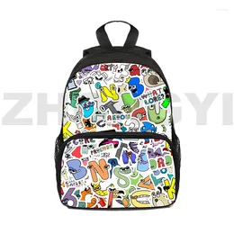 Backpack 12/16 Inch Travel Bag Cartoon Printing Alphabet Lore School For Teenager Students 3D Creative Kids Book Crossbody