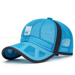 Ball Caps Summer Womens Mesh Baseball C Brim Patch Panel Label Stick Sunhat Outdoor Breathable Hip Hop Baseball Hat J240522