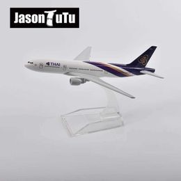 Aircraft Modle JASON TUTU 16cm Air Thai Boeing 777 Airplane Model Plane Model Aircraft Diecast Metal 1/400 Scale Planes Factory Dropshipping Y240522