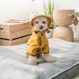 Dog Apparel Pet Cat Raincoat Hooded Reflective Puppy Small Rain Coat Clothes Waterproof Jacket For Dogs Soft Breathable Mesh