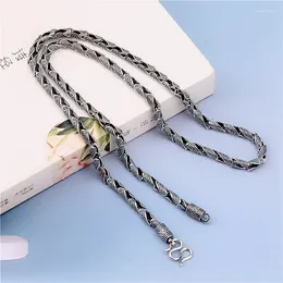 Chains S925 Sterling Silver Retro Auspicious Pattern Necklace Thai Worn Fashion Personality Men