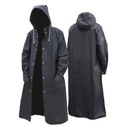 Black Fashion Adult Waterproof Long Raincoat Impermeable Women Men Rain Coat Hooded For Outdoor Hiking Travel Fishing Climbing 240522