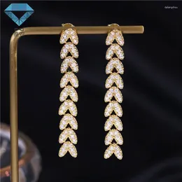 Stud Earrings Female Copper Inlaid Zircon Electroplating