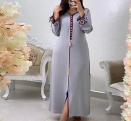 Casual Dresses Hijab Jellaba Dress Women Embroidery Floral Hooded Long Sleeve Dubai Kaftan Moroccan 2022 Summer Fashion Elegant Ma9070745