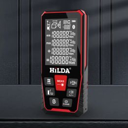 HILDA 100/120M Laser Rangefinder Distance Meter Finder Building Measure Ruler Laser Tape Range Device Rulerfinder Build Measure