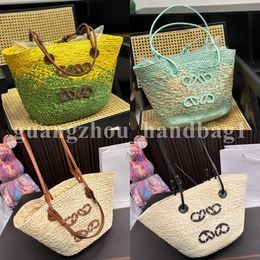 Grass Beach Bags Womens Handbags Designer Straw Totes Classic Shopping Bags Womans Knnitting Tote Bag Luxurys Cross Body Shoulder Bag 23984D