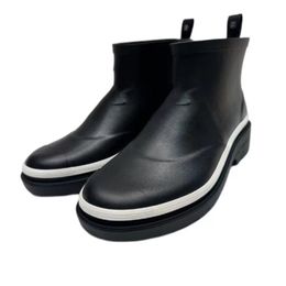 Top Brand Designers Square Toe Women Rain Boots Thick Heel Thicks Sole Ankle Boot Women's Rubber Boot G220720 good are quality 35-40