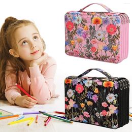 Storage Bags 200 Slots Coloured Pencil Case With Zipper 4 Layers Oxford Bag Portable Handheld Pouch Large Capacity
