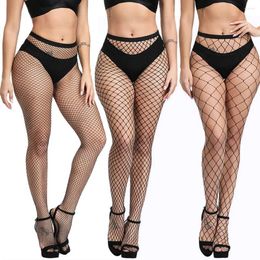 Women Socks Long Sexy Hollow Out Fishnet Stockings Pantyhose Black High Waist Stocking Tights Panty Lingerie Quality