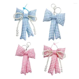 Keychains Elegant Phone Charm Bag Pendant Keychain Bowknot Key Ornament For Backpacks Drop