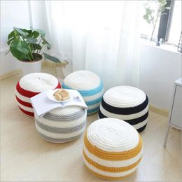 Pillow Style Can Be Disassemble To Wash Knitted Woollen Round Pouffe