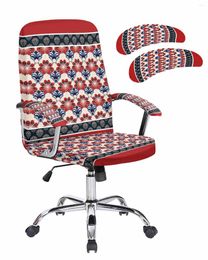 Chair Covers Abstract Flower Red Retro Elastic Office Cover Gaming Computer Armchair Protector Seat