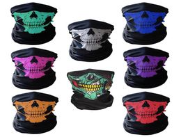Bicycle Ski Skull Half Face Mask Ghost Scarf Multi Use Neck Warmer COD Halloween gift cycling masks outdoor cosplay accessories4663296