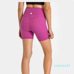 Ll Lemons yoga şortu kesintisiz hizalanan kadın sporları yüksek bel 3 noktalı pantolon, fiess spor salonu iç çamaşırı egzersiz tozlukları cebin içinde
