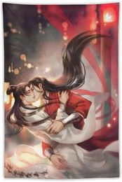Tapestries Heaven Official's Blessing Tapestry Chinese Anime Polyester Wall Art Print Gift Picture Painting