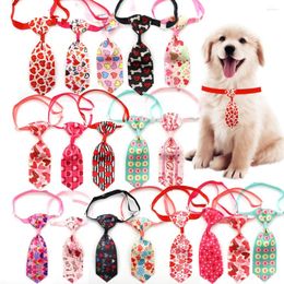 Dog Apparel 30/50 Pcs Fashion Valentine's Day Pet Bow Ties Necktie Love Heart Puppy Grooming Accessories For Small Dogs Supplies