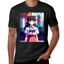Men's Polos Girl In Anime Style T-shirt Sweat For A Boy Graphics Plain Black T Shirts Men