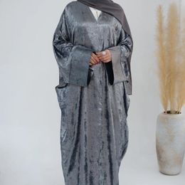 Ethnic Clothing Femme Musulman Shiny Abayas For Women Muslim Dress Dubai Turkey Kaftan Eid Ramadan Kimono Cardigan Kebaya Islam Jalabiya