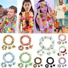 Decorative Flowers Party Supplies Hawaiian Artificial Flower Garland Aloha Theme Colorful Beach Leis Necklace Costume Tropical