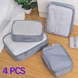 Storage Bags 4Pcs Travel Bag Set Luggage Foldable Organiser Wardrobe Kit Clothes Shoes Blanket Pouch Packing Cube