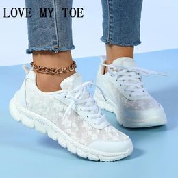 Casual Shoes Woman 2024 Trend Soft Mesh Comfort Breathable Women Sneakers Flats Platform Sport Ladies Trainers Plus Size 44